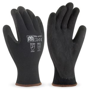 GUANTE NYLON CON RECUBRIMIENTO DE LATEX EN NEGRO (PACK 12 UDS)