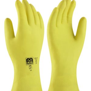 GUANTE DOMÉSTICO DE LÁTEX COLOR AMARILLO PARA RIESGOS MECÁNICOS SUPERFICIALES