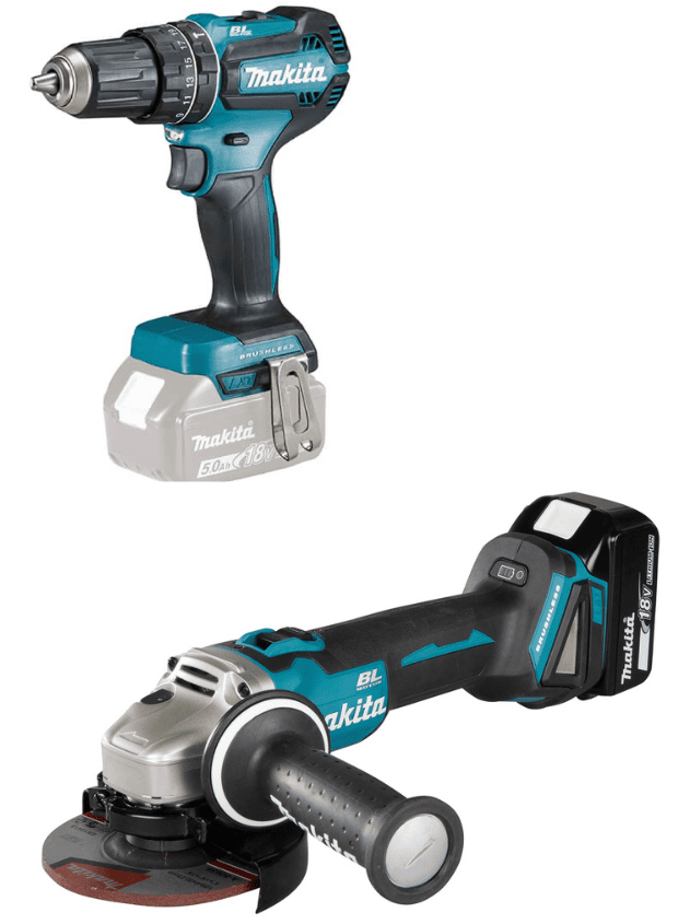 Taladro  DHP485RFJ + amoladora DGA504Z MAKITA
